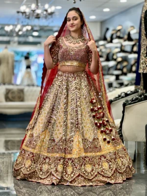 Golden Ruby Royal Bridal Lehenga