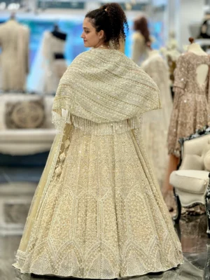 Ivory Gold Royal Bridal Lehenga