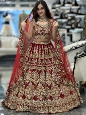 Majestic Crimson Lehenga