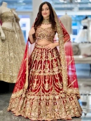 Rosy Ember Bridal Lehenga