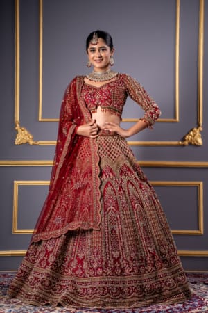 Scarlet Elegance Bridal Lehenga