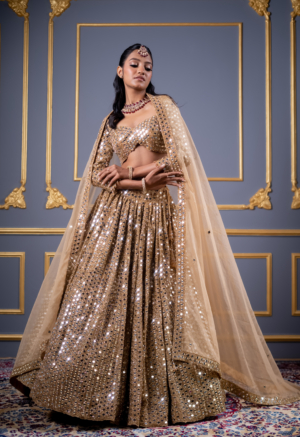 Golden Glamour Sequin Lehenga