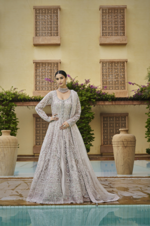 Ivory Silver Embroidered Dress