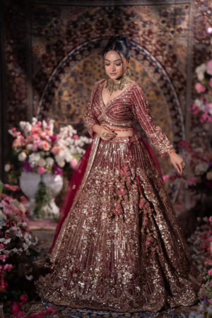 Stunning Regal Ruby Red Bridal Lehenga