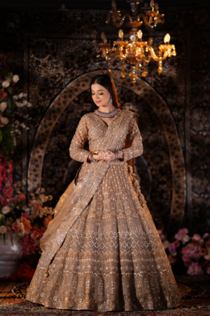 Champagne Grandeur Bridal Lehenga Set