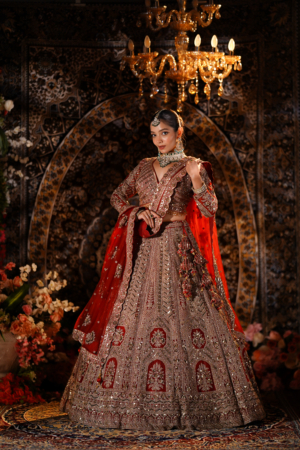 Imperial Ruby Bridal Lehenga Set