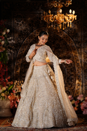 Moonlit Mirage Ivory Lehenga