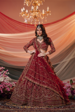 Crimson Royale Maroon Bridal Lehenga