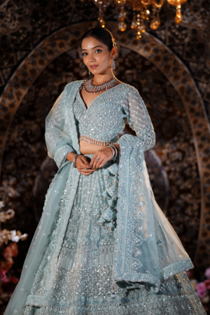 Aqua Opulence Bridal Lehenga Set