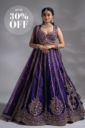 Royal Violet Embroidered Lehenga Set