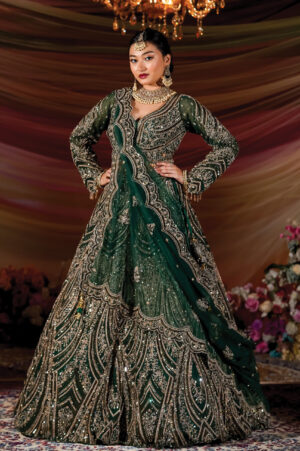 Emerald Empress Hand-Embroidered Lehenga Set