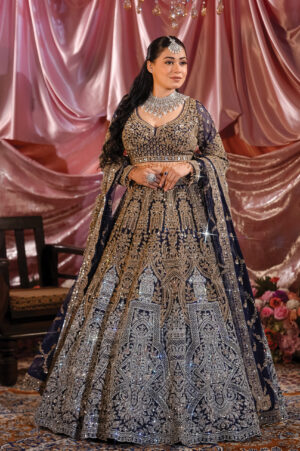Majestic Midnight Blue Lehenga Set