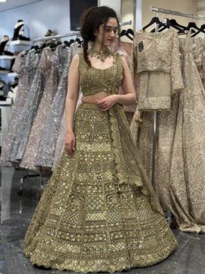 Golden Regal Bridal Lehenga