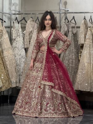 Crimson Grandeur Bridal Lehenga